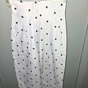 Drome blue polka dot leather pants xs